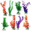 10 Pack 8"Aquarium Fish Tank Plastic Plants (Mixed Colours)