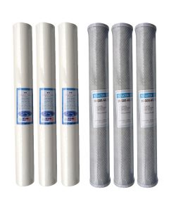 20" Pole Fed Filter Set (3 x Sediment, 3 x Carbon Blocks)