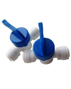 2 x 1/4" Push Fit RO Ball Valves