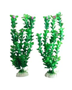 2 x 12" Dark Green Aquarium Plastic Plants Decoration Type 1