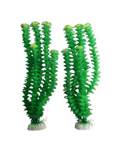 2 x 12" Green Fern Aquarium Plastic Plants Decoration Type 2