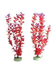 2 x 12" Red Aquarium Plastic Plants Decoration Type 2