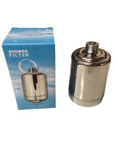 Chrome Narrow In Line Shower Filter for Chlorine and Heavy Metal Removal