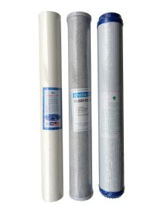 HMA 20" Filter Cartridge Set for Heavy Metal Reduction including KDF/GAC Filter
