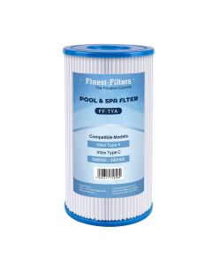Finest-Filters 6 pack replacement swimming pool filter cartridges, which are a compatible replacement for the following filter models:

Intex Type A

Intex Type C

Bestway Type 3 (Type III)

59900E / 29000E