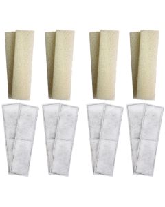 8 x Fluval U4 Compatible Plain Foam and 8 x Compatible PolyMax Filter Cartridges