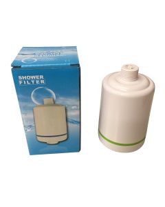 White Narrow In Line Shower Filter for Chlorine and Heavy Metal Removal
