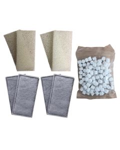 4 x Compatible Foam and 4 x Polycarbon Carbon Filter Cartridges and 170g Biomax for Fluval U2